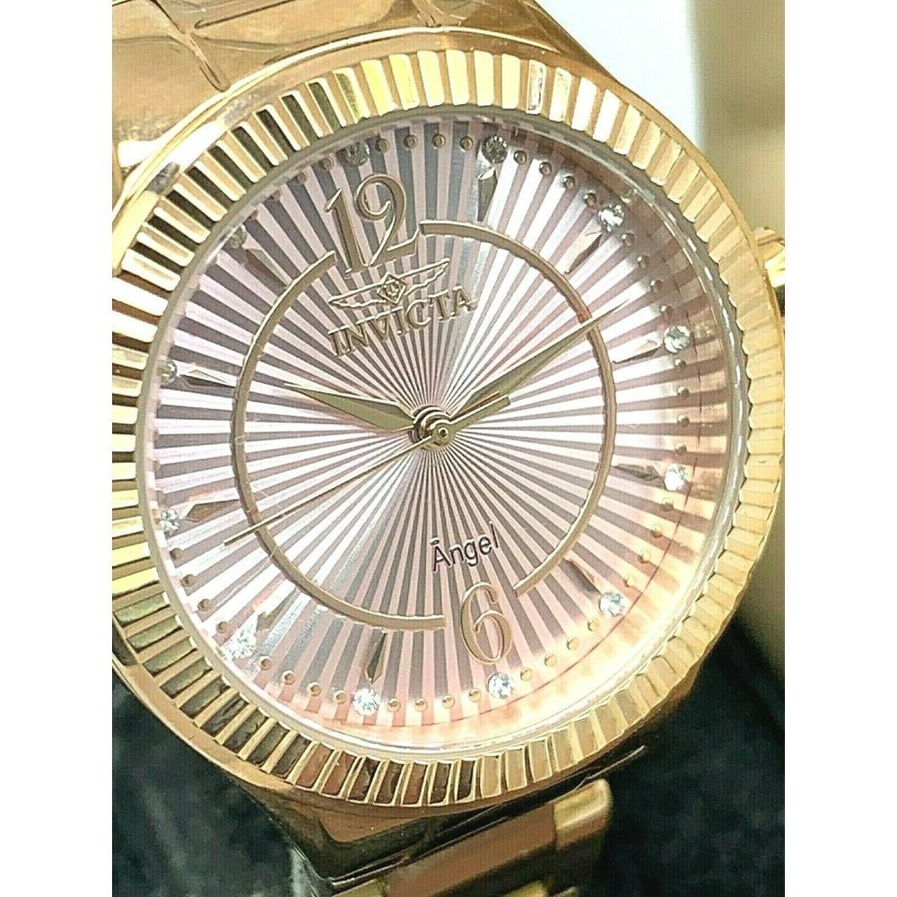 Invicta Women's Watch 28279 Angel Rose Gold Tone Stainless Steel 35mm Qu…